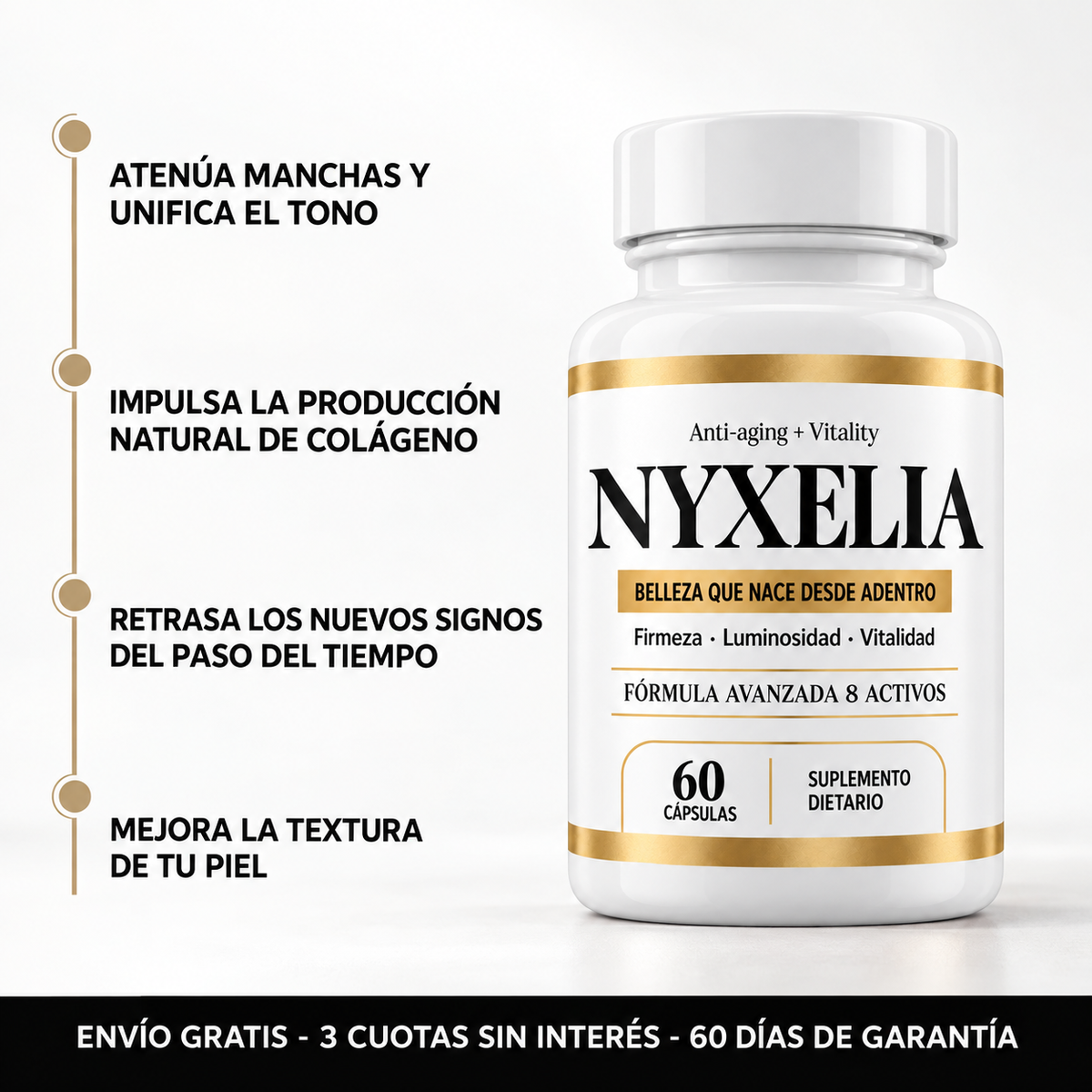 NYXELIA® — Fórmula anti-age que trabaja desde adentro.