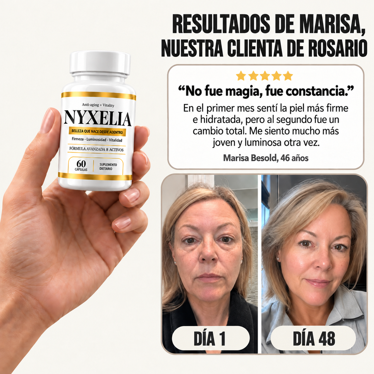 NYXELIA® — Fórmula anti-age que trabaja desde adentro.